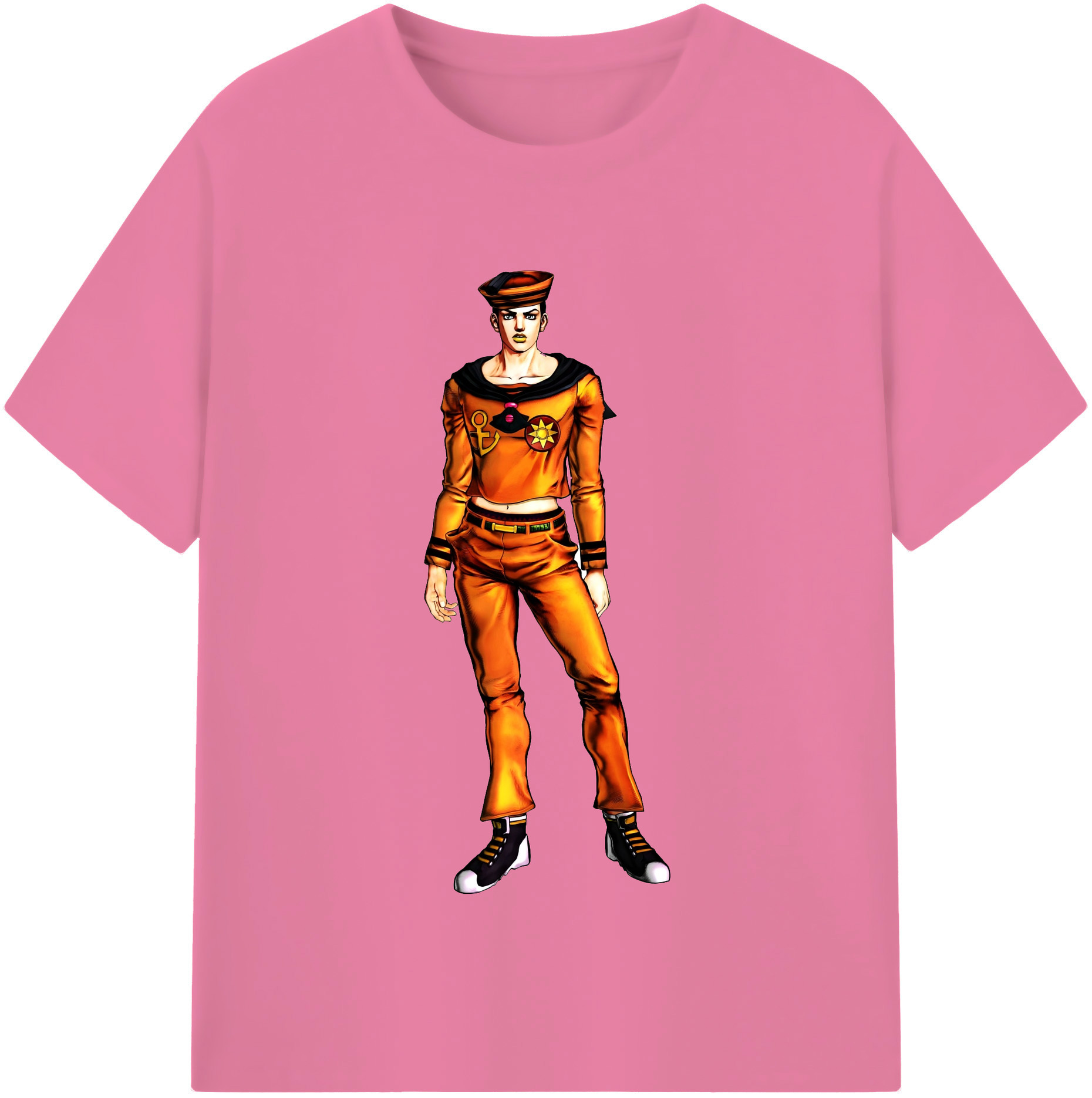 （画像用） ジョジョの奇妙な冒険 東方定助 JoJo's Bizarre Adventure Higashikata Josuke 綿100％半袖Tシャツ（フロントプリント）